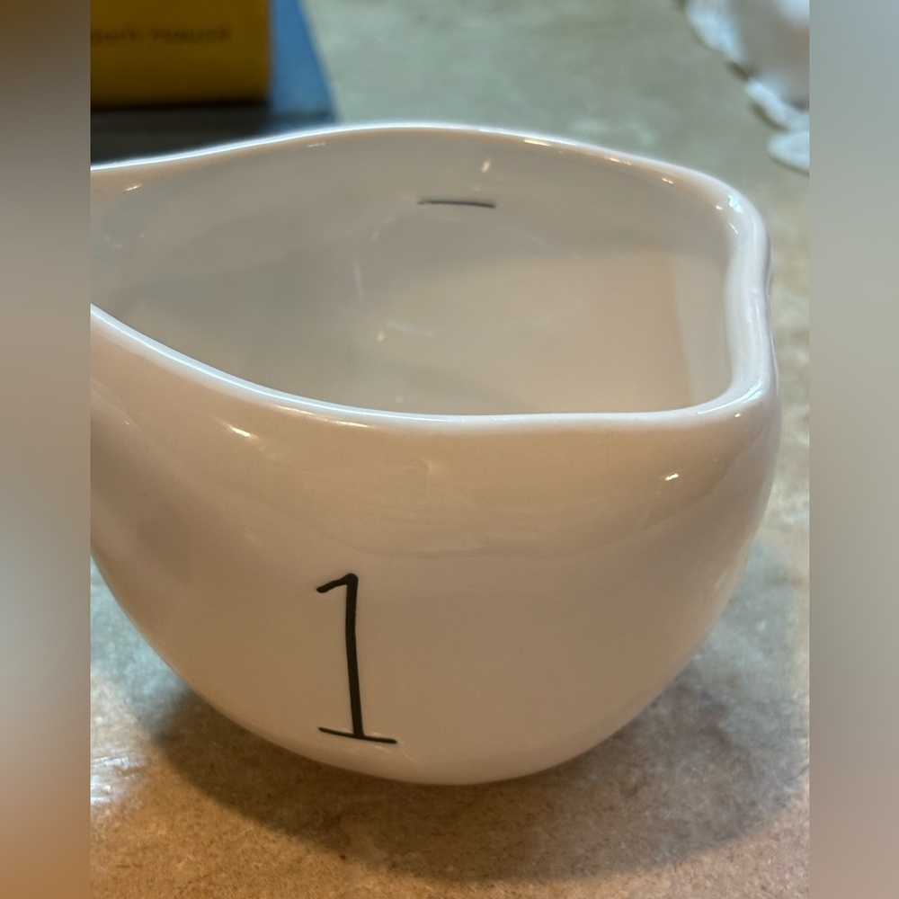 Rae Dunn White Ceramic Fraction Measuring Cups Set Cottagecore - Picture 5 of 10
